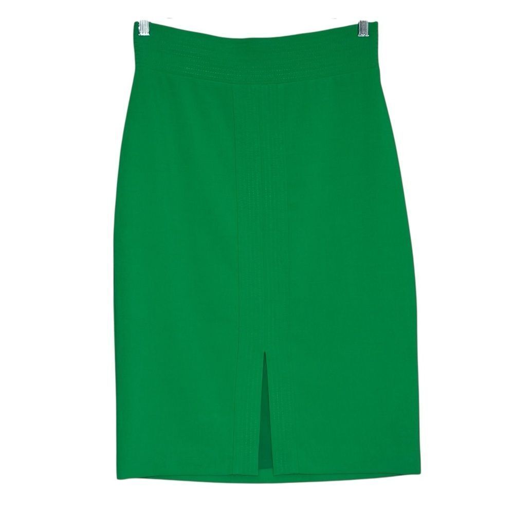 Ann Taylor Kelly Green Pencil Skirt with Front Slit